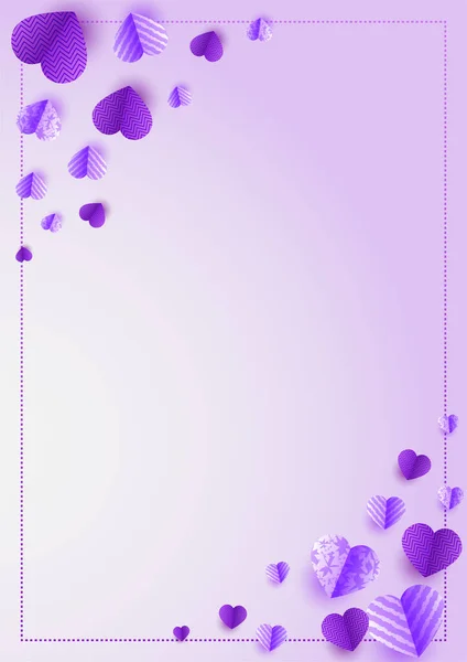 Celebrar Dia Dos Namorados Purple Papercut Estilo Love Card Design —  Vetores de Stock