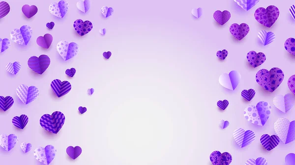 Diffuser Amour Violet Style Papercut Fond Conception Carte Amour — Image vectorielle