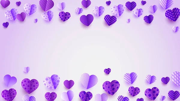 Diffuser Amour Violet Style Papercut Fond Conception Carte Amour — Image vectorielle