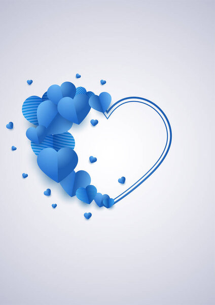 Минимализм обожает синий стиль оформления любовной открытки