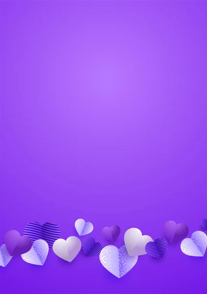 Feliz Dia Dos Namorados Roxo Estilo Papercut Fundo Projeto Cartão —  Vetores de Stock