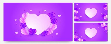 Hoş beyaz mor kağıt kesim stili arka plan