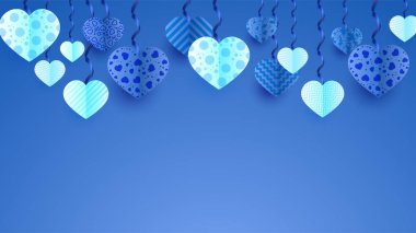 Sevgililer Günün kutlu olsun Mavi Kağıt Biçimi Tasarım Arkaplanı