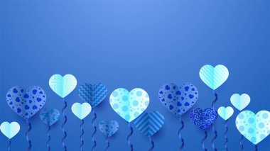 Sevgililer Günün kutlu olsun Mavi Kağıt Biçimi Tasarım Arkaplanı