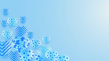 Sevgililer Günün kutlu olsun Mavi Kağıt Biçimi Tasarım Arkaplanı