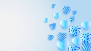 Sevgililer Günün kutlu olsun Mavi Kağıt Biçimi Tasarım Arkaplanı
