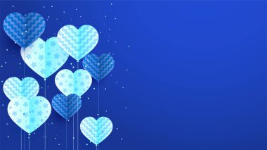 Güzel Sevgililer Günü Mavi Kağıt Biçimi Tasarım Arkaplanı