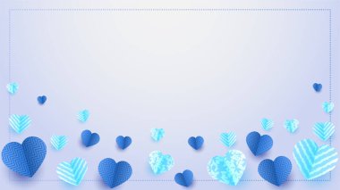 Sevgililer Günün kutlu olsun Mavi Kağıt Biçimi Tasarım Arkaplanı