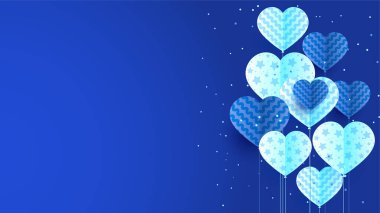 Güzel Sevgililer Günü Mavi Kağıt Biçimi Tasarım Arkaplanı