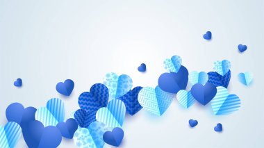 Sevgililer Günü Mavi Kağıt Biçimli Tasarım