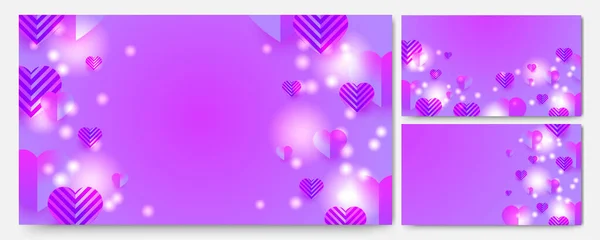 Amour Flou Violet Papercut Style Fond Conception — Image vectorielle