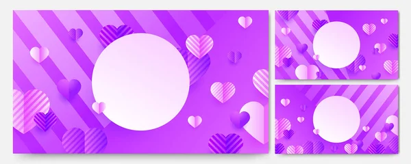 Belles Rayures Dégradé Blanc Violet Papercut Style Fond Conception — Image vectorielle