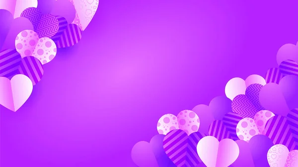 Saint Valentin Violet Papercut Style Fond Conception — Image vectorielle