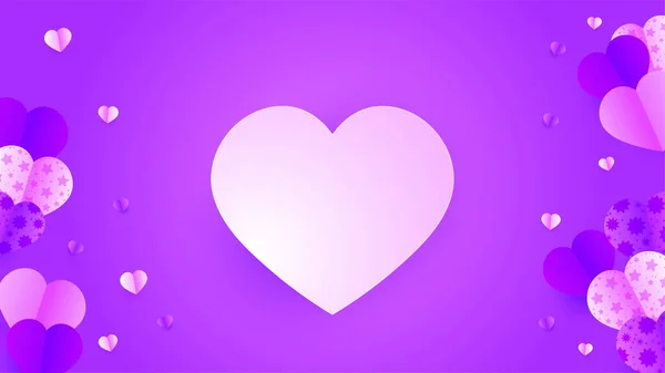 Lovely White Purple Papercut Style Design Background — Stock Vector