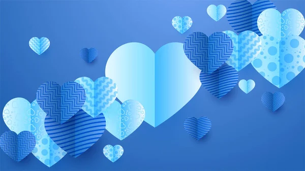 Lovely Blue Papercut Styl Tła Projektu — Wektor stockowy