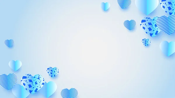 Sevgililer Günün Kutlu Olsun Mavi Kağıt Biçimi Tasarım Arkaplanı — Stok Vektör
