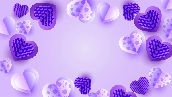 Фиолетовый Стиль Оформления Бумаги Валентина — стоковый вектор