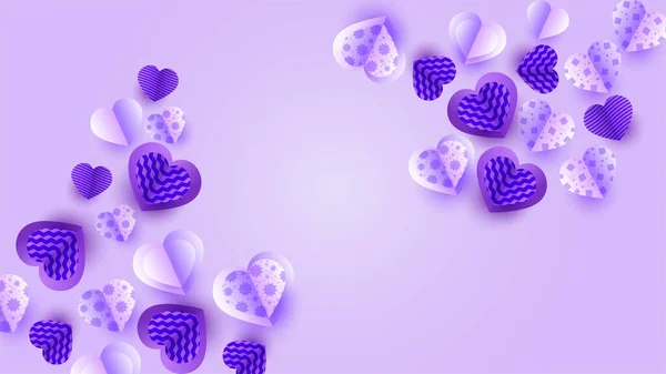 Фиолетовый Стиль Оформления Бумаги Валентина — стоковый вектор