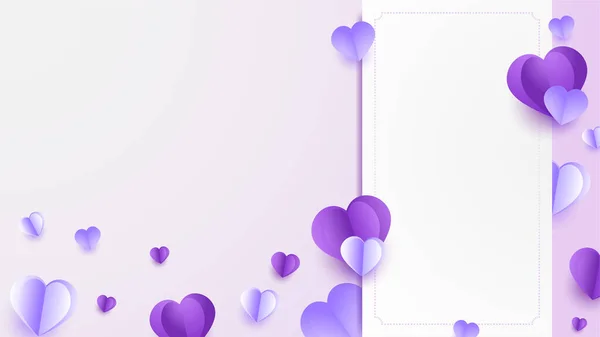 Подарочная Карта Валентина Фиолетовый Стиль Оформления Бумаги Фон — стоковый вектор