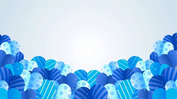 Schöne Blau Weiße Papercut Stil Design Hintergrund — Stockvektor