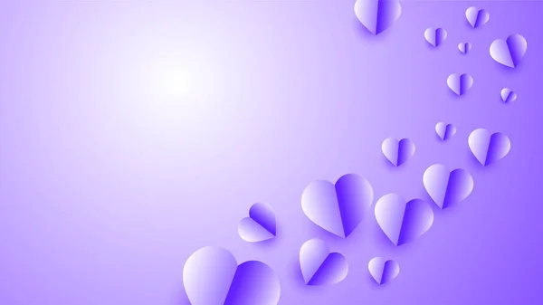 Lovely Glow Purple Papercut Style Design Background — Stock Vector
