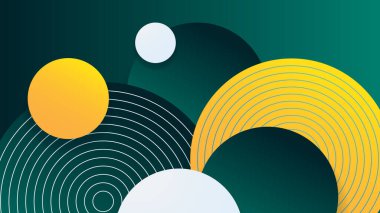 Çember yeşil sarı Soyut Renkli Tasarım Sancağı