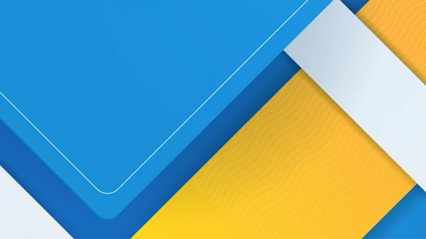 Forma Moderna Azul Amarillo Colorido Diseño Abstracto Banner — Vector de stock