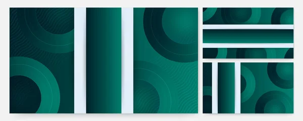 Moderne Kreis Muster Grün Bunt Abstrakt Design Banner — Stockvektor