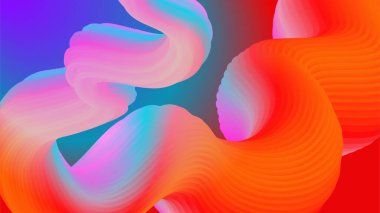 3d gradyan dalga mor kırmızı turuncu soyut tasarım bayrağı