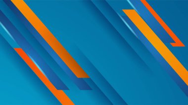 Çizgiler Mavi Turuncu Soyut Tasarım Sancağı