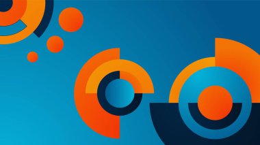 Daire 'nin Mavi Turuncu Soyut Tasarım Sancağı