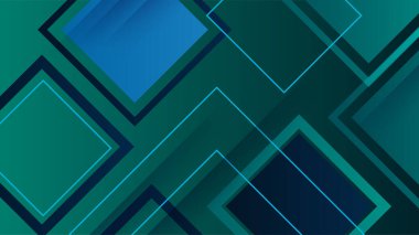 Teknoloji Yeşil Mavi Renkli Soyut Tasarım Sancağı