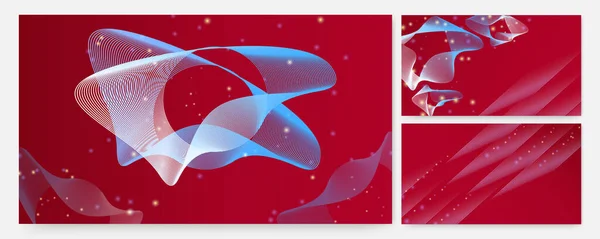 Transparant Verloop Vorm Rood Blauw Kleurrijk Abstract Design Banner — Stockvector