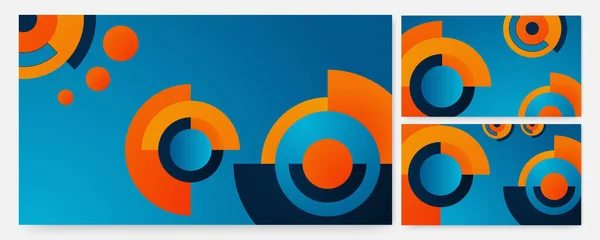 Circle Blue Orange Bunte Abstrakte Design Banner — Stockvektor