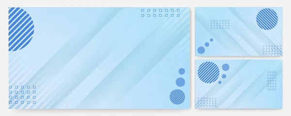 Modern Memphis Soft Blue Colorful Abstract Design Banner — Stock Vector