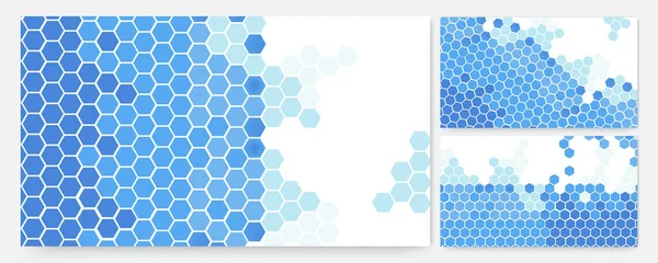 六边形浅蓝色彩色抽象设计横幅 — 图库矢量图片