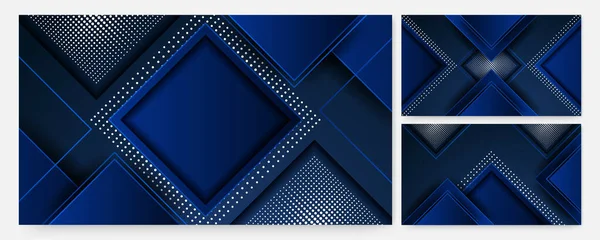 Technologie Blau Bunte Abstrakte Design Banner — Stockvektor