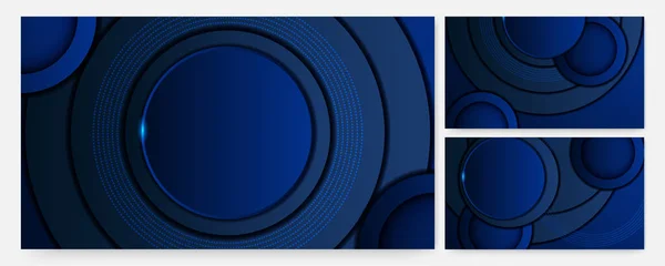 Modern Circle Dark Blue Bunte Abstrakte Design Banner — Stockvektor
