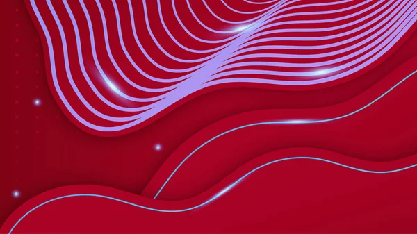 Ola Brillante Rojo Claro Diseño Abstracto Colorido Banner — Vector de stock