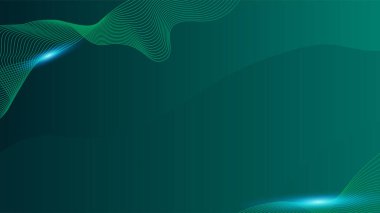 Parlak dalga Açık Yeşil Renkli Soyut Tasarım Sancağı