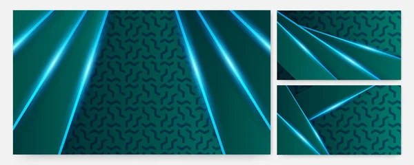 Flash Light Blue Green Bunte Abstrakte Design Banner — Stockvektor