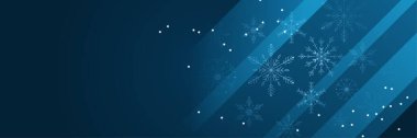 Koyu Mavi Kar Tanesi tasarım şablonu pankartı