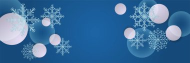 Kış Mavi Kar Tanesi tasarım şablonu pankartı