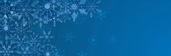 Winter Cool Blue Snowflake Wzór Szablon Baner — Wektor stockowy