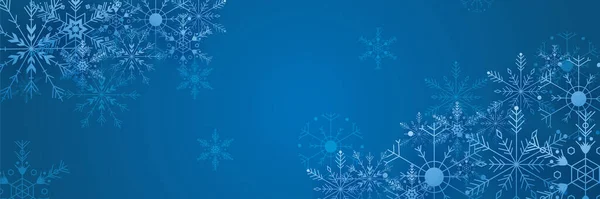 Banner Plantilla Diseño Copo Nieve Azul Fresco Invierno — Archivo Imágenes Vectoriales