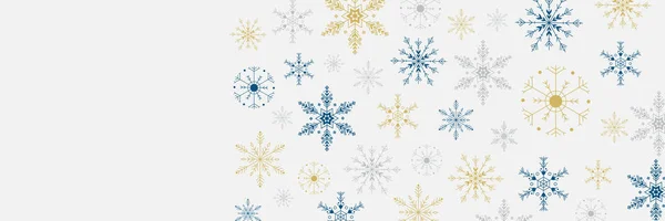 Χιονισμένο Σαφές Λευκό Snowflake Πρότυπο Σχεδιασμού Banner — Διανυσματικό Αρχείο