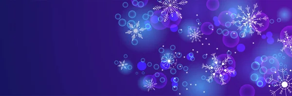 Inverno Fresco Roxo Snowflake Design Banner Modelo — Vetor de Stock