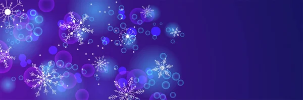 Winter Cool Fioletowy Snowflake Wzór Baner — Wektor stockowy