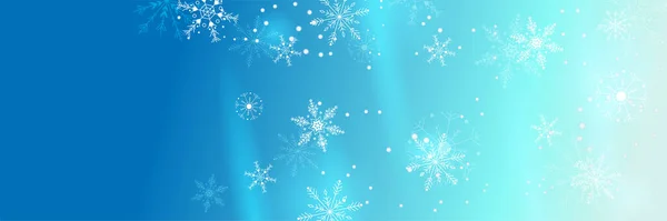 Winter Cool Blue Snowflake Design Template Banner — Stockvektor