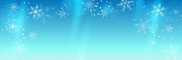 Winter Cool Blue Snowflake Design Template Banner — Stockvektor
